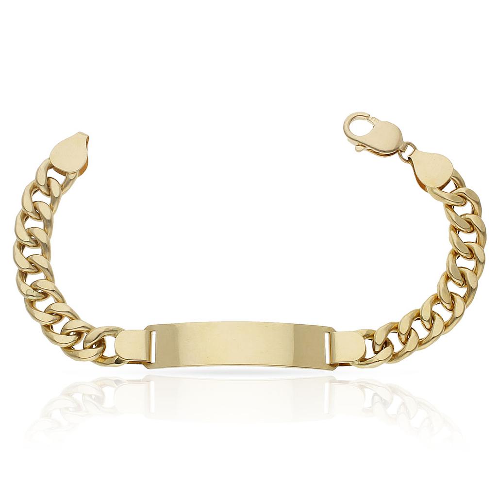 PULSERA ORO 18KL HUECA BARBADA PLACA
