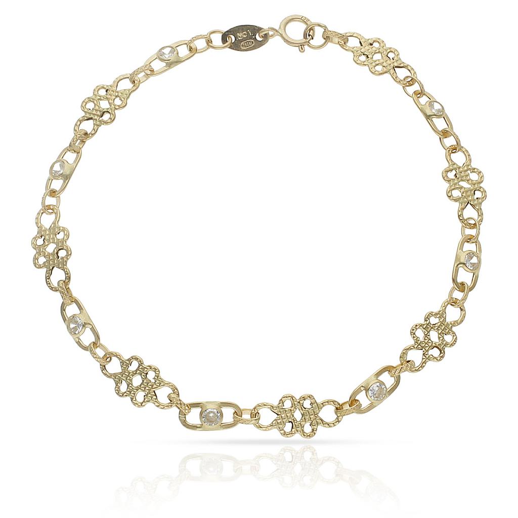 PULSERA ORO 18KL TROQUELADA CIRCONITAS
