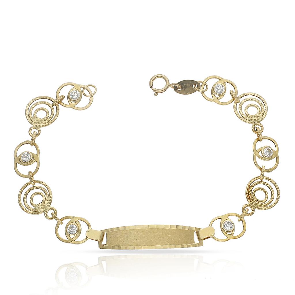 PULSERA ORO 18KL TROQUELADA CIRCONITAS