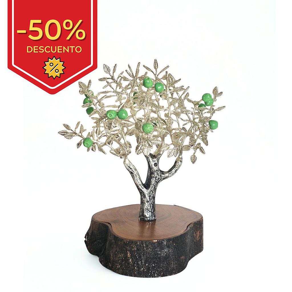 MANZANO PLATEADO Y ESMALTADO - 16X19CM