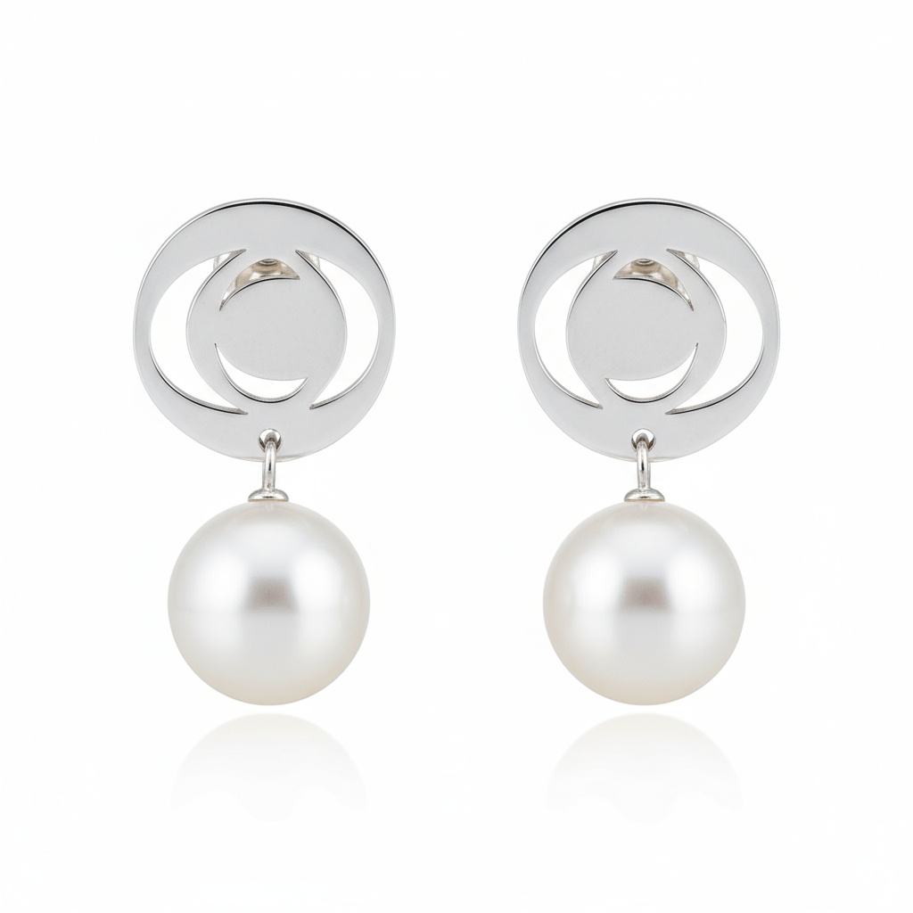 PENDIENTES PLATA 925MM CIRCULO + PERLAS