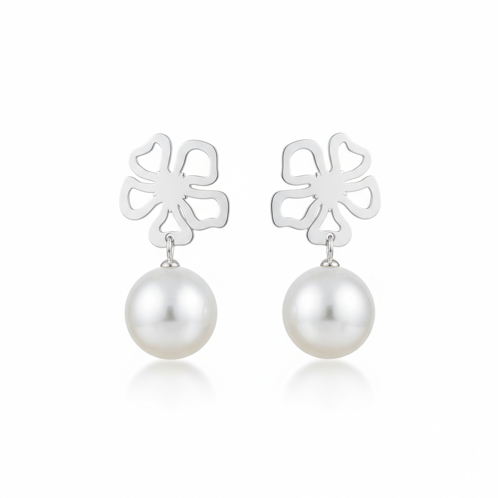 PENDIENTE PLATA 925MM FLOR PERLA