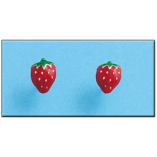 PENDIENTE PLATA 925MM FRESA ESMALTADA