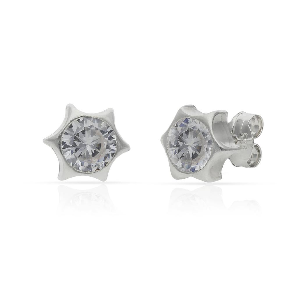 PENDIENTE PLATA 925MM ESTRELLA CIRCONITA