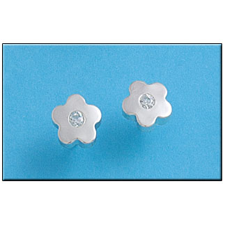 PENDIENTE PLATA 925MM FLOR CIRCONITAS