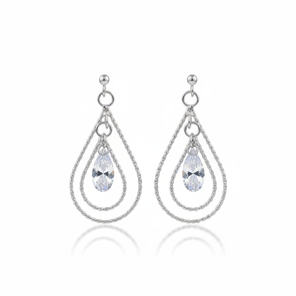 PENDIENTES LAGRIMA PLATA 925MM