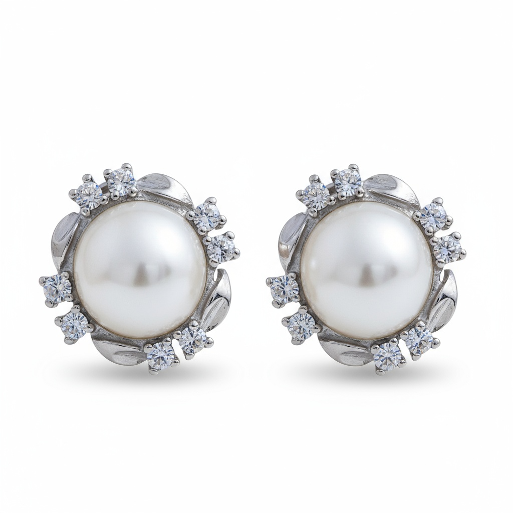 PENDIENTE PLATA 925MM PERLA CHINA - 12MM