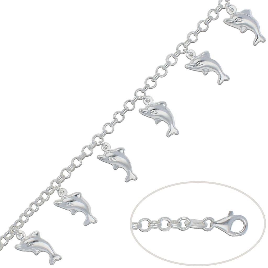PULSERA PLATA 925MM DELFINES