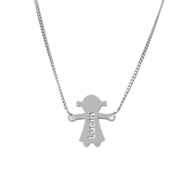 GARGANTILLA PLATA 925MM NOMBRE + NIÑA