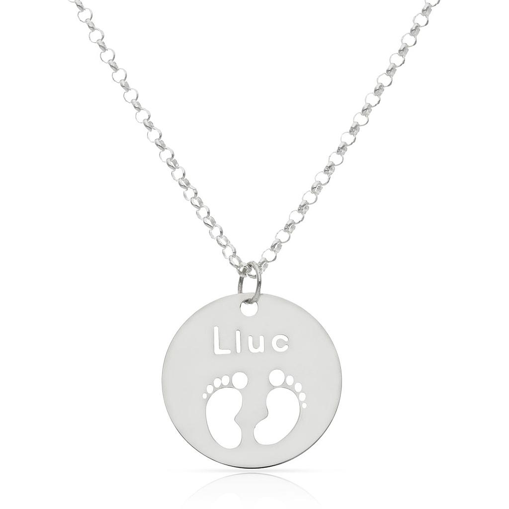 GARGANTILLA PLATA 925MM NOMBRE + PIES - 20MM