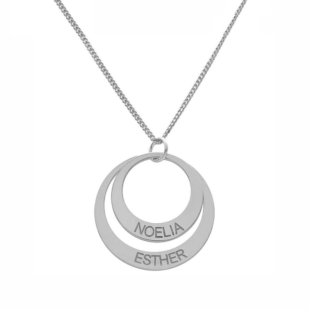 GARGANTILLA PLATA 925M 2 CIRCULOS - 19MM