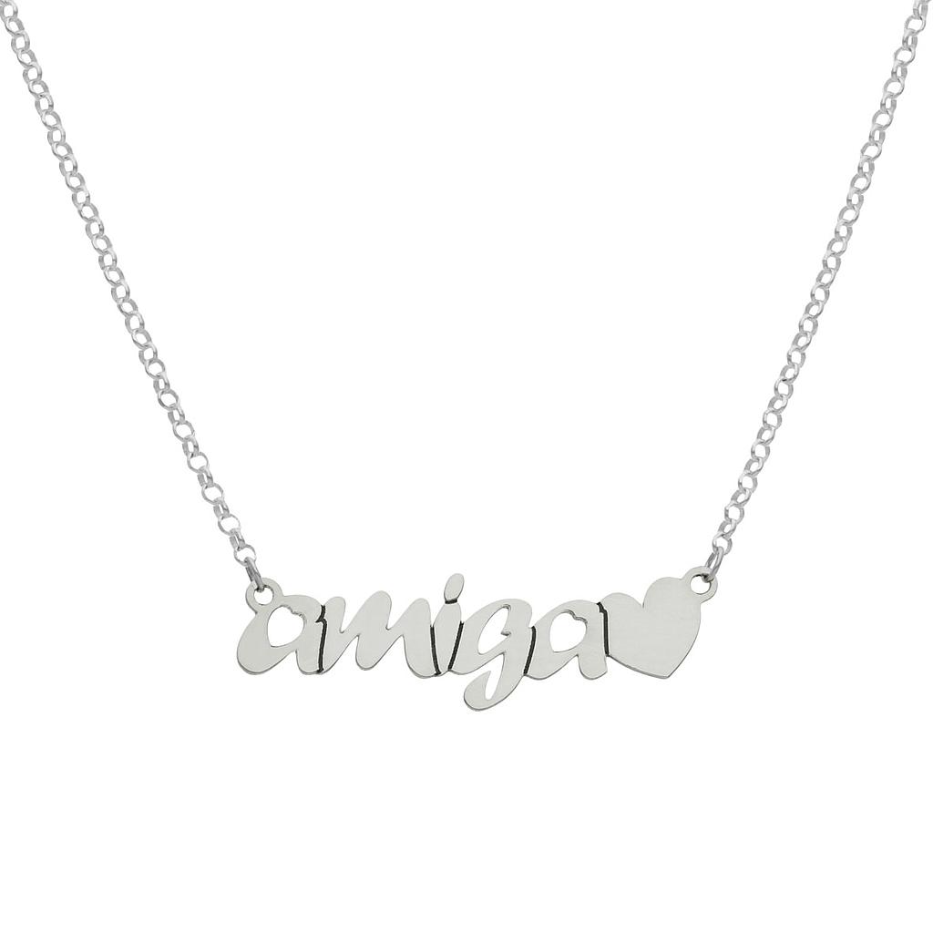 GARGANTILLA PLATA 925MM AMIGA + CORAZON