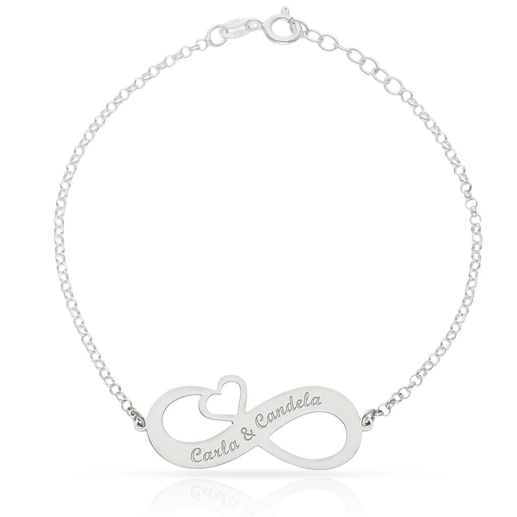 PULSERA PLATA 925MM INFINITO + CORAZON