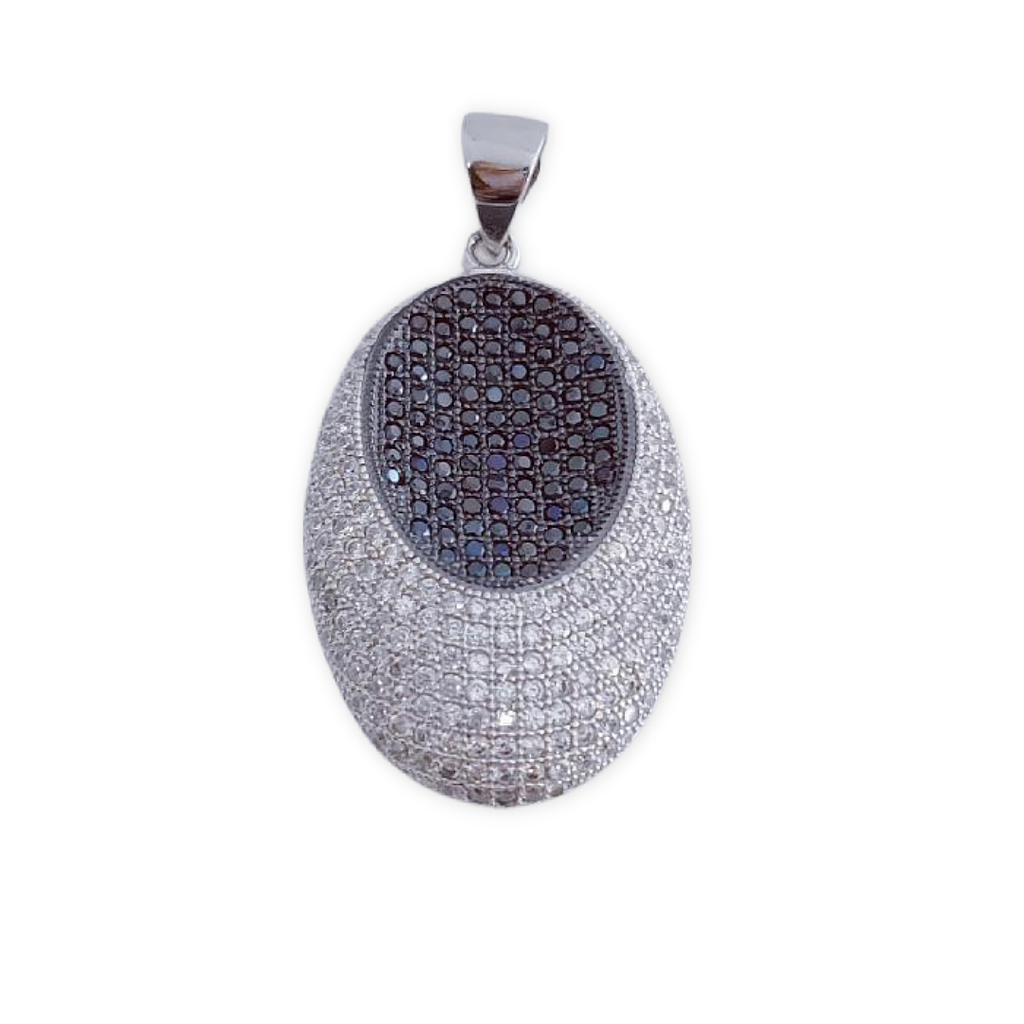 COLGANTE PLATA 925MM OVAL CIRCONITAS