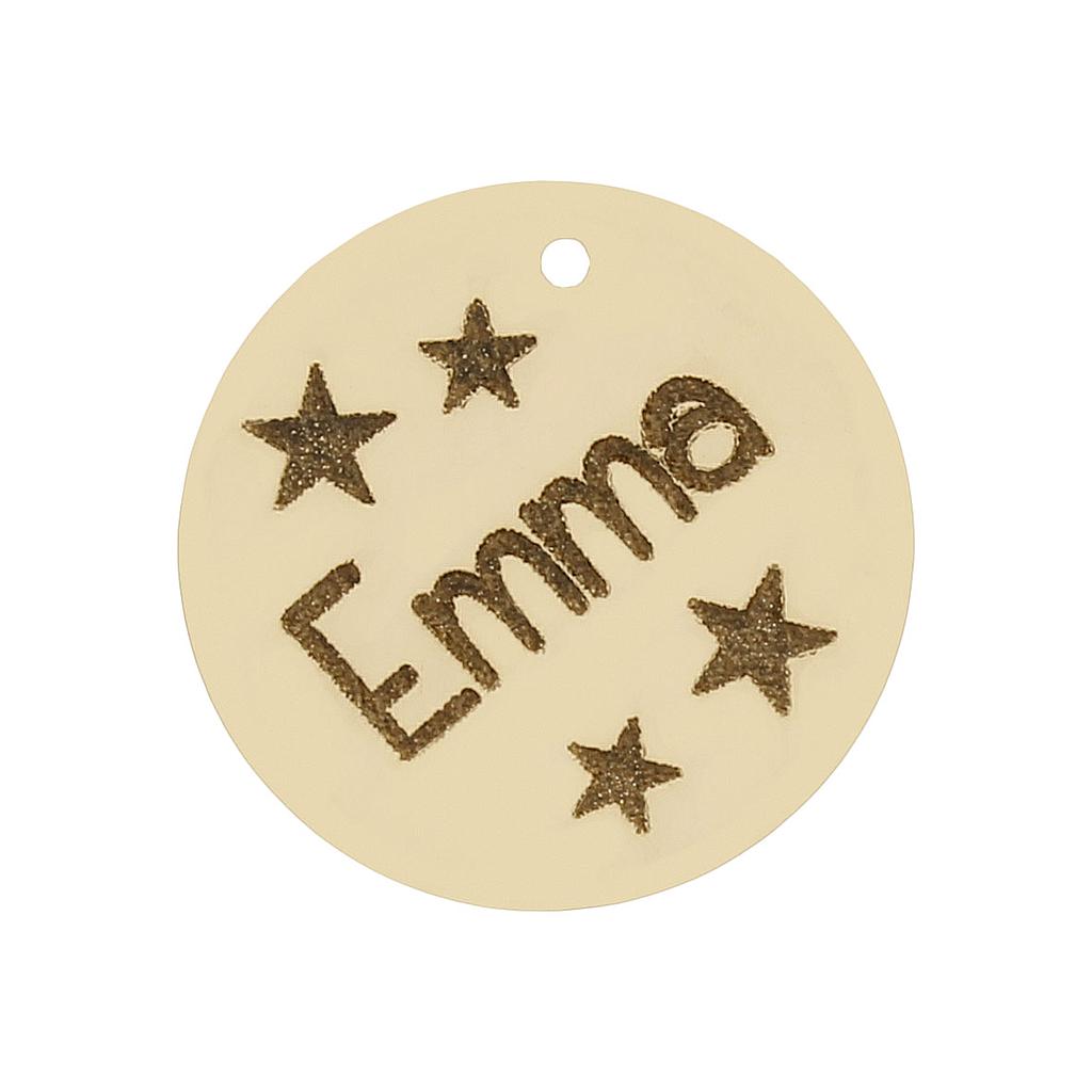 MI HISTORIA - ABALORIO ORO 18KL CHAPA REDONDA