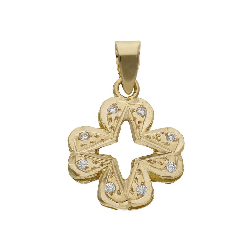 COLGANTE ORO 18KL TREBOL 4 HOJAS