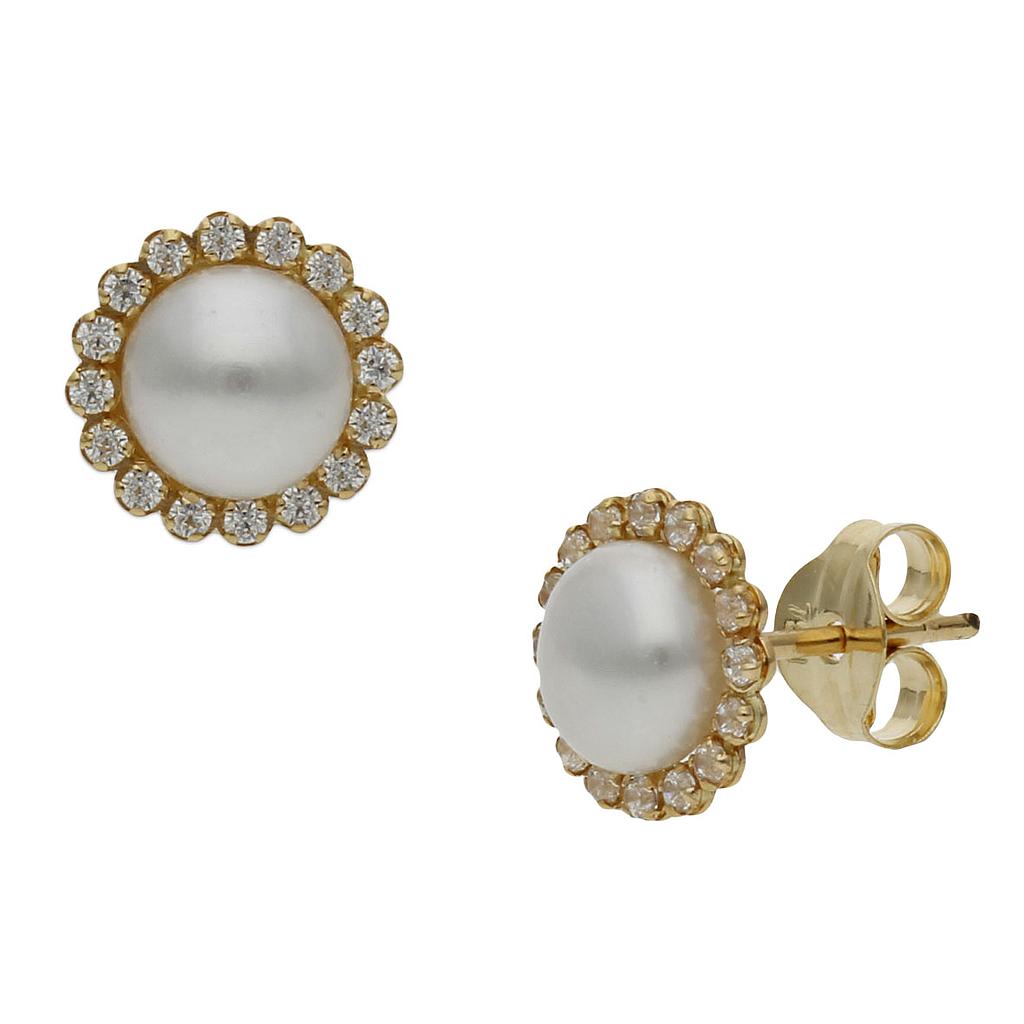 PENDIENTES ORO 18KL PERLAS CHINAS - 7.50MM