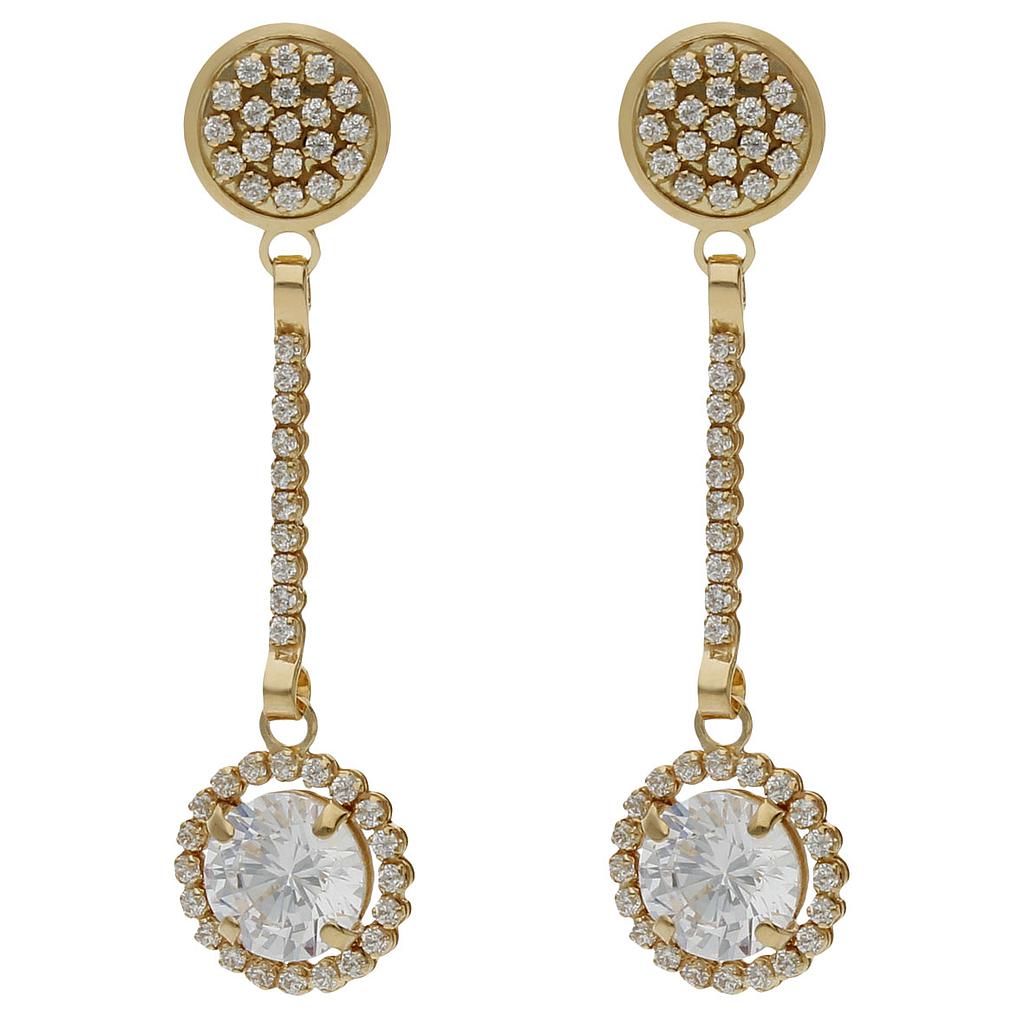 PENDIENTES ORO 18KL CIRCONITAS - 9x35MM
