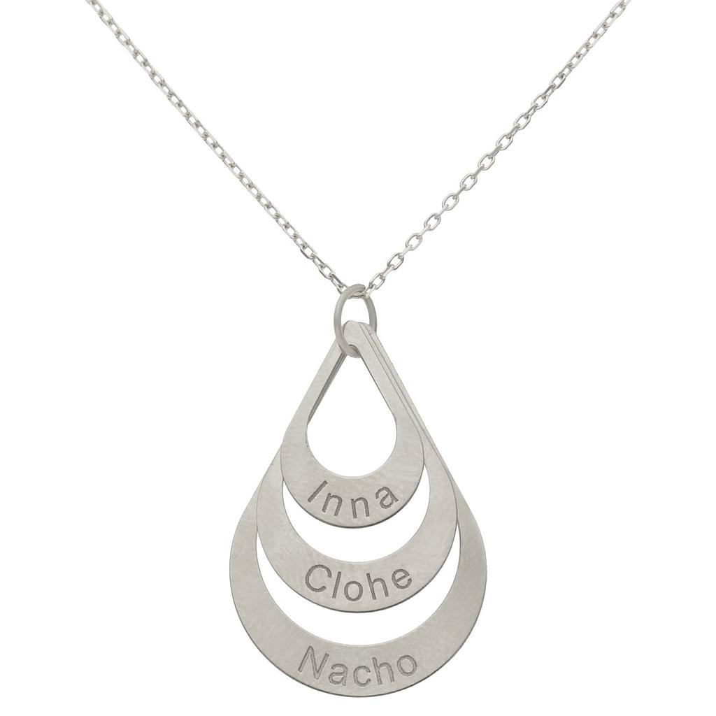 GARGANTILLA ORO BLANCO 18KL 3 LAGRIMAS