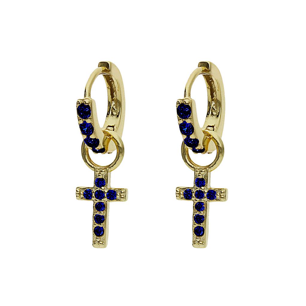 AROS PLATA CHAPADA ORO CRUZ - 3MM