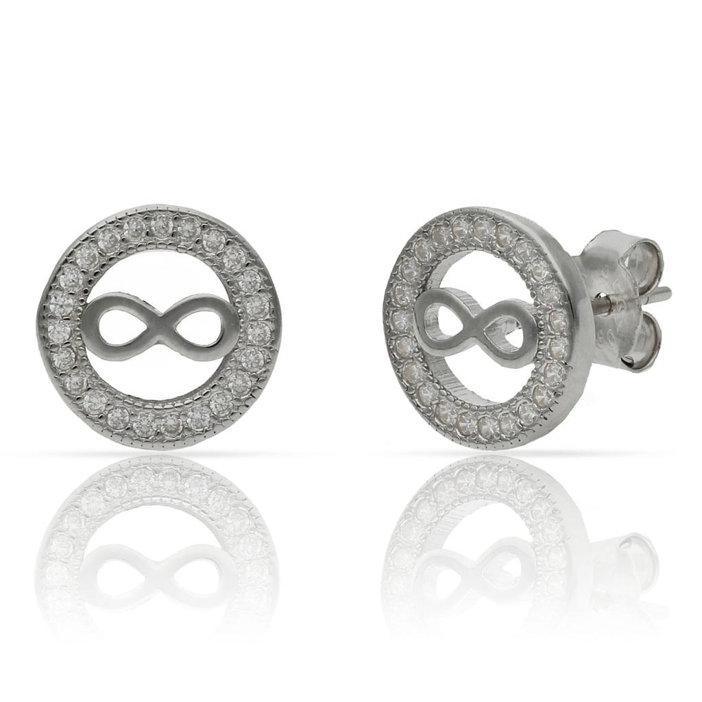 PENDIENTES PLATA 925MM INFINITO CIRCONITAS - 10MM