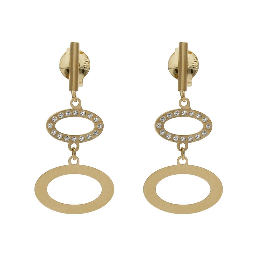 PENDIENTES ORO 18KL CIRCONITAS - 10x20MM