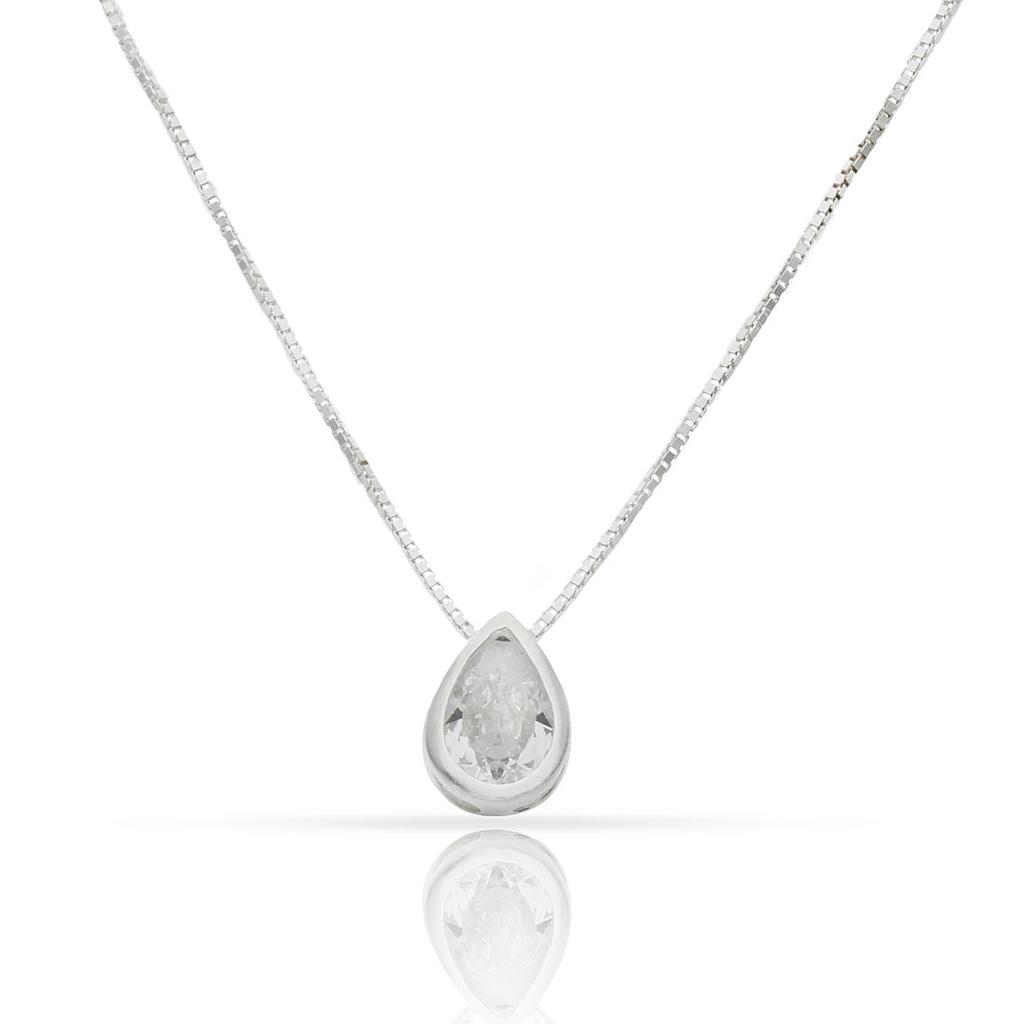 GARGANTILLA PLATA 925MM LAGRIMA + CIRCONITA