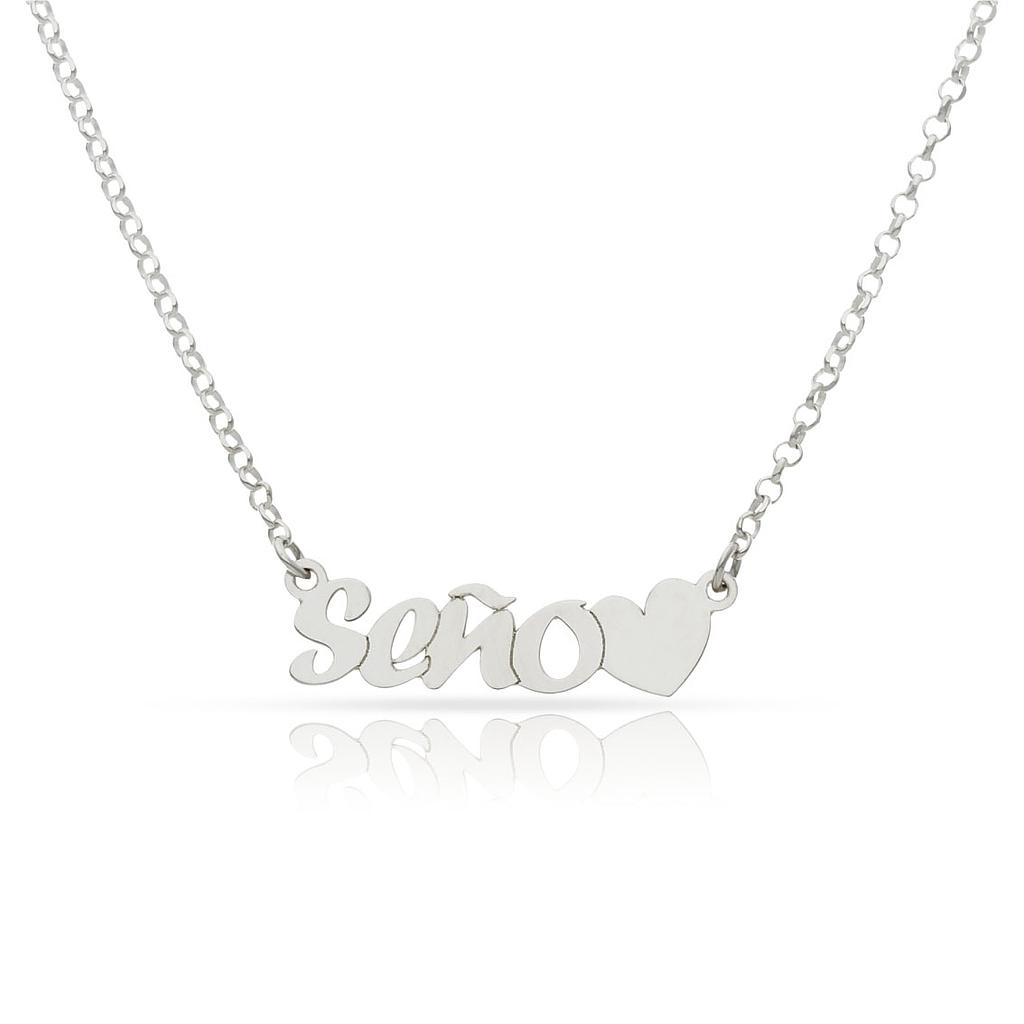 GARGANTILLA PLATA 925MM SEÑO + CORAZON