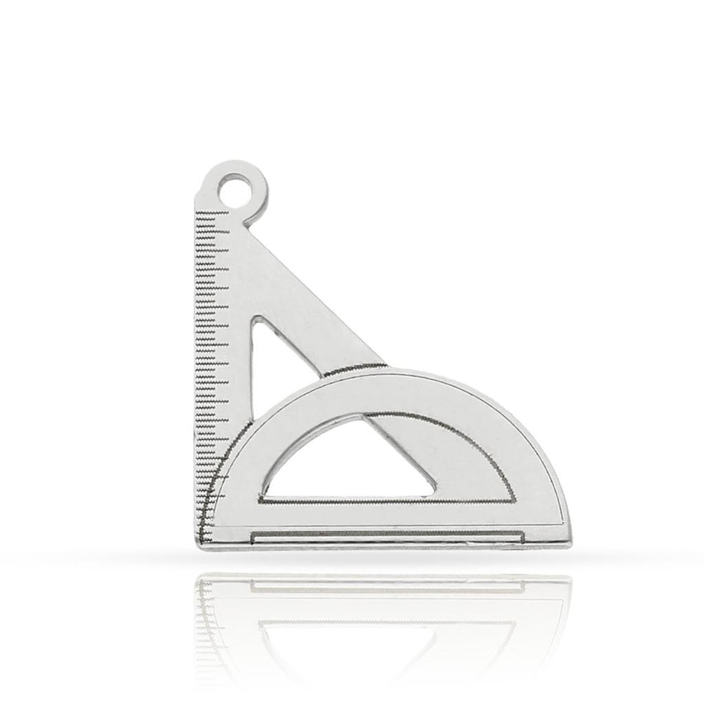 MI HISTORIA - ABALORIO PLATA 925MM ESCUADRA + SEMICIRCULO