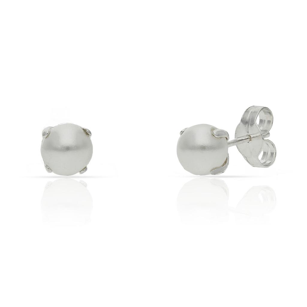 PENDIENTES PLATA 925MM PERLAS - 5MM