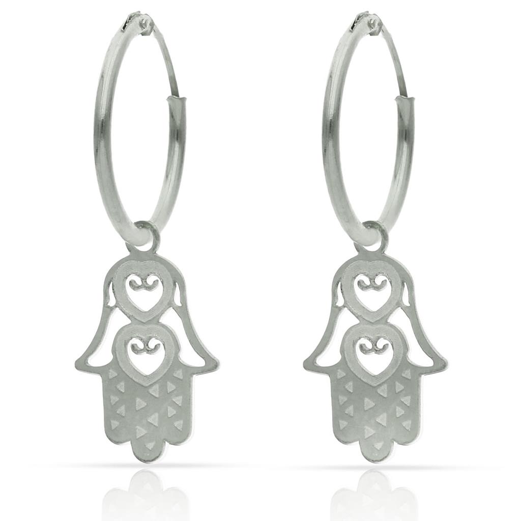 AROS PLATA 925MM MANO DE FATIMA - 12MM