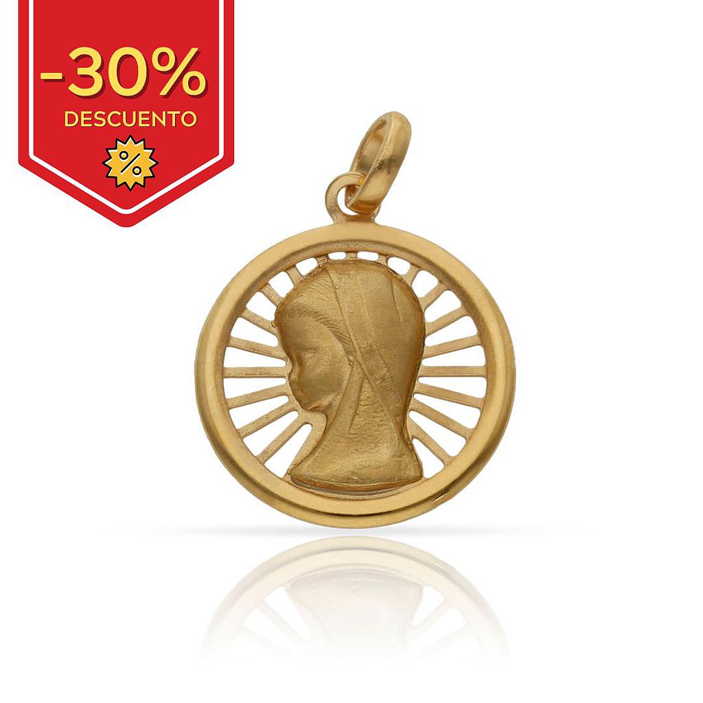 MEDALLA PLATA CHAPADA ORO VIRGEN NIÑA - 18MM