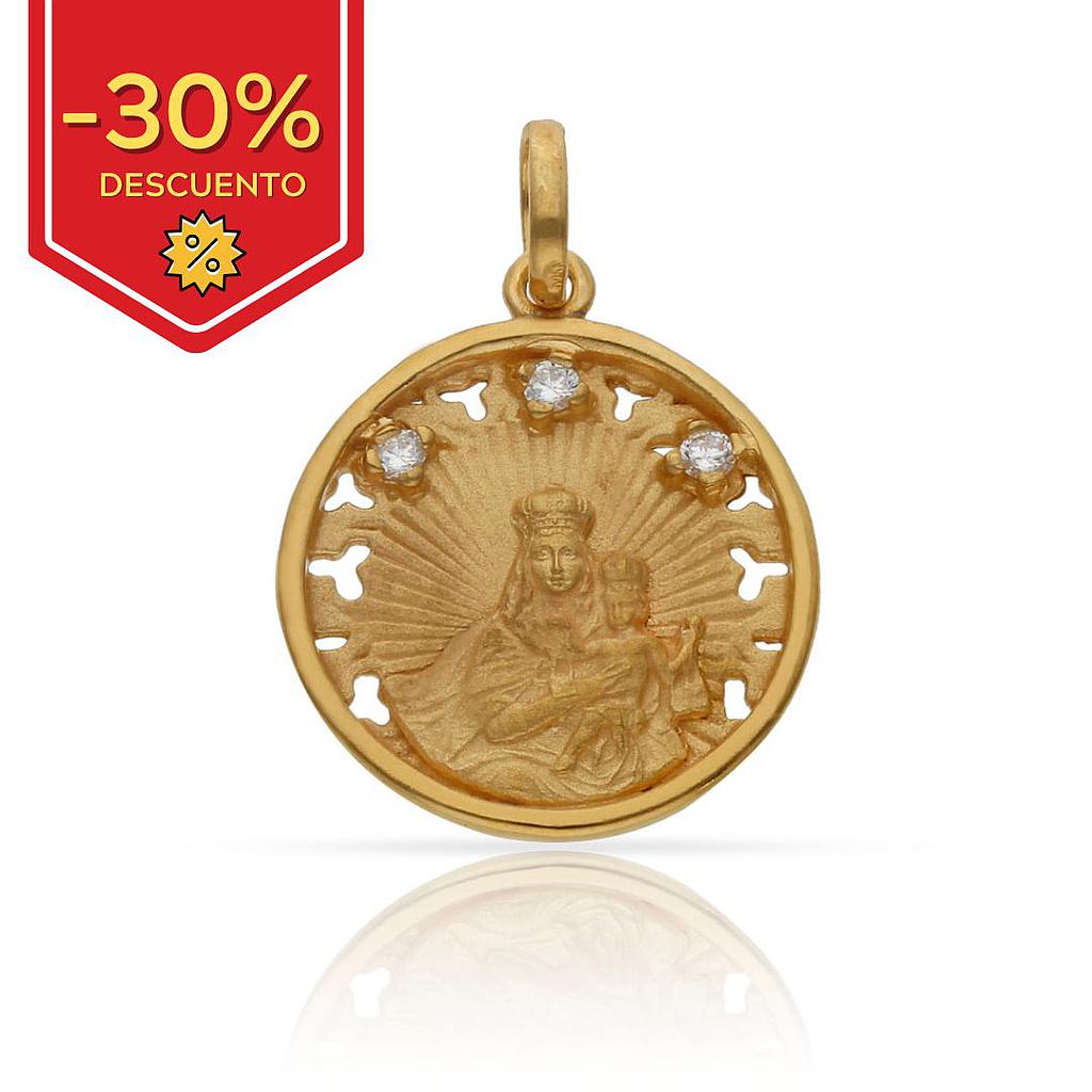 MEDALLA PLATA CHAPADA ORO V. DEL CARMEN - 20MM