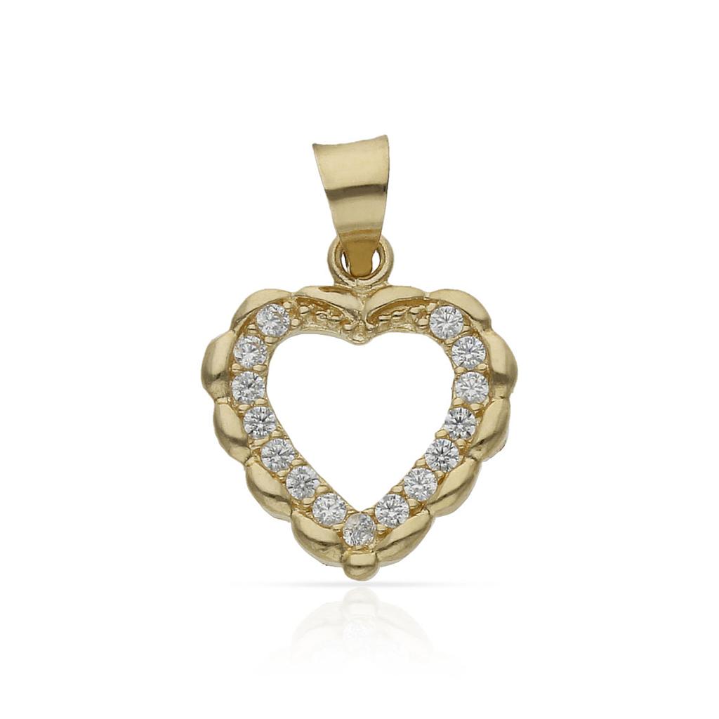 COLGANTE ORO 18KL CORAZON CIRCONITAS