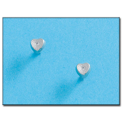 PENDIENTES ORO BLANCO 18KL CORAZON