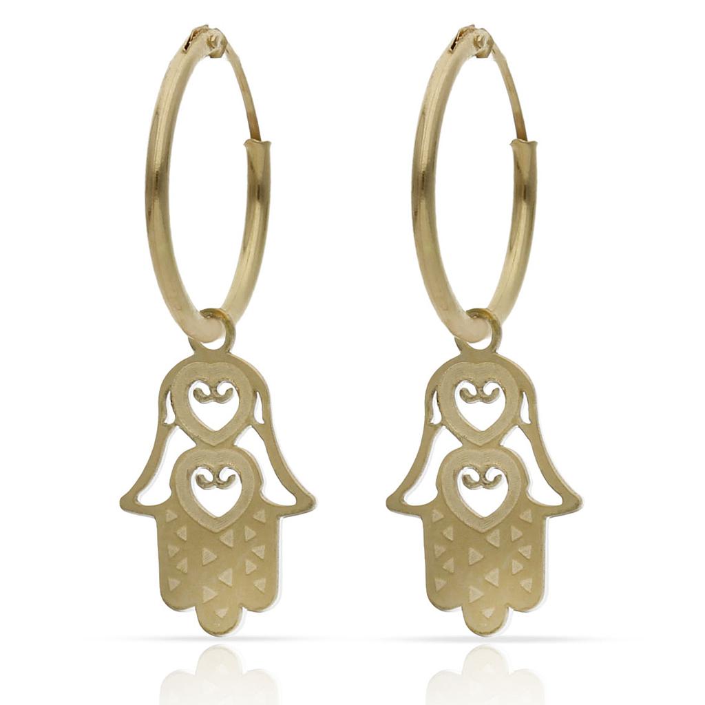 AROS ORO 18KL MANO DE FATIMA