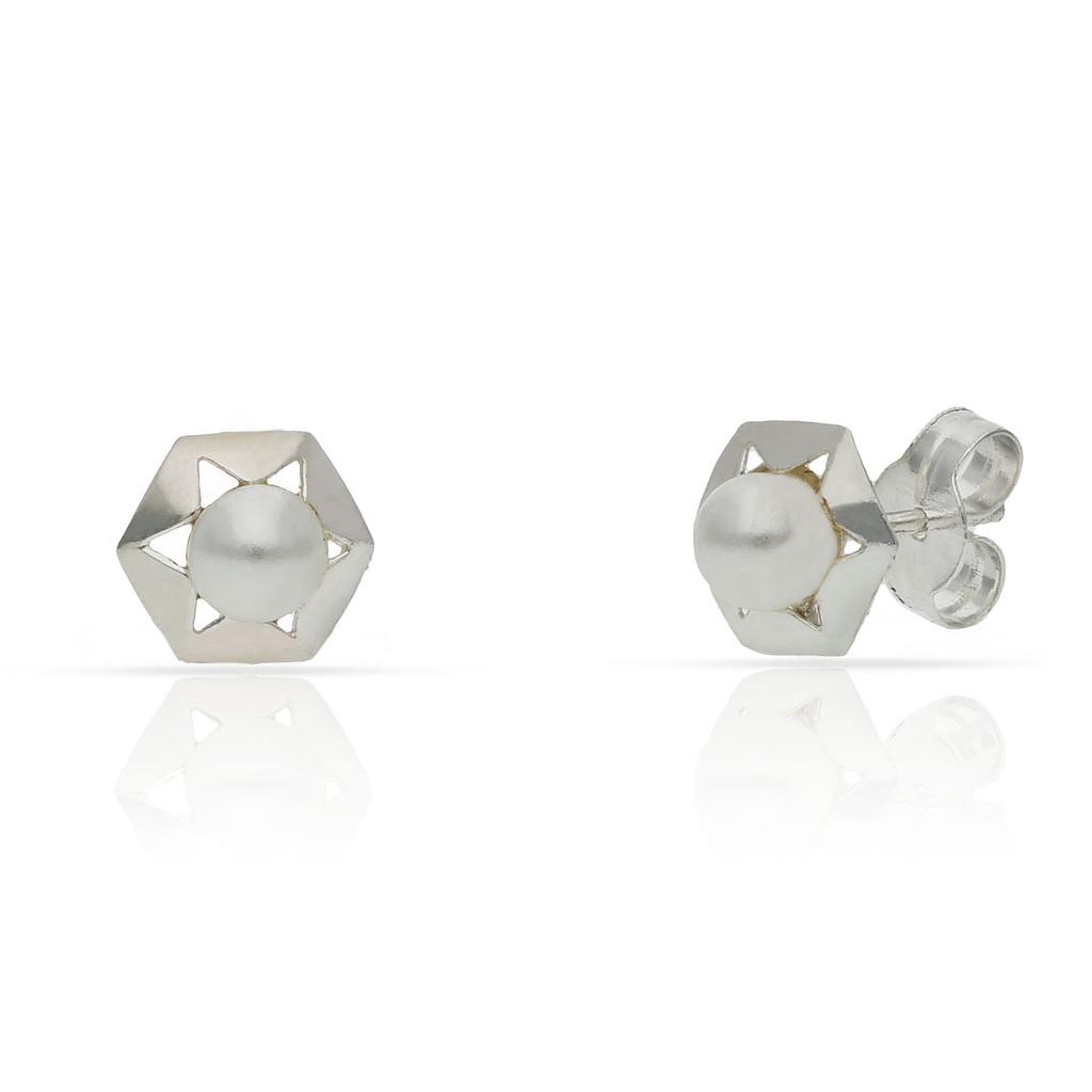 PENDIENTES PLATA 925MM PERLAS - 7MM