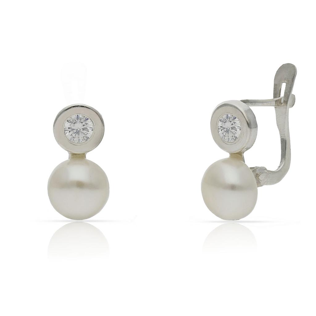 PENDIENTES PLATA 925MM PERLAS