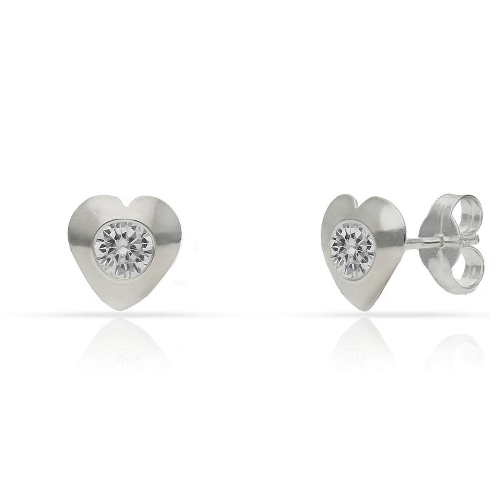PENDIENTES PLATA 925MM CORAZONES CIRCONITAS - 7X7MM