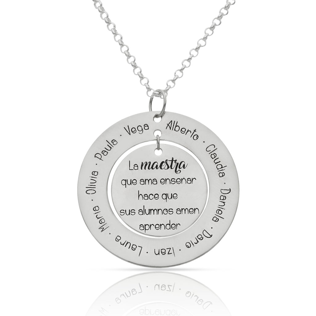 GARGANTILLA PLATA 925MM MAESTRA FRASE - 30MM