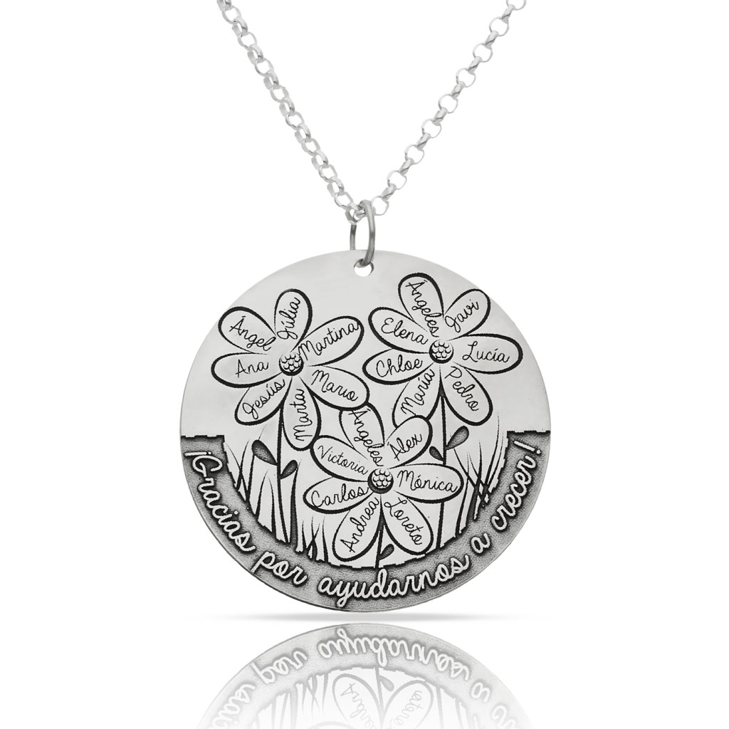 GARGANTILLA PLATA 925MM PROFESORA FLORES - 30MM