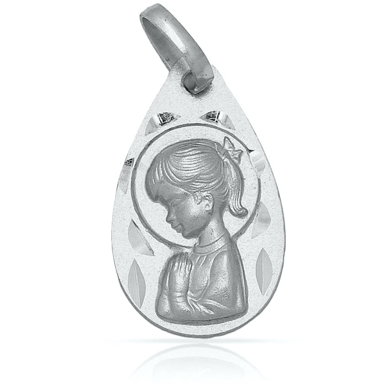 MEDALLA PLATA 925MM VIRGEN NIÑA - 13x22MM