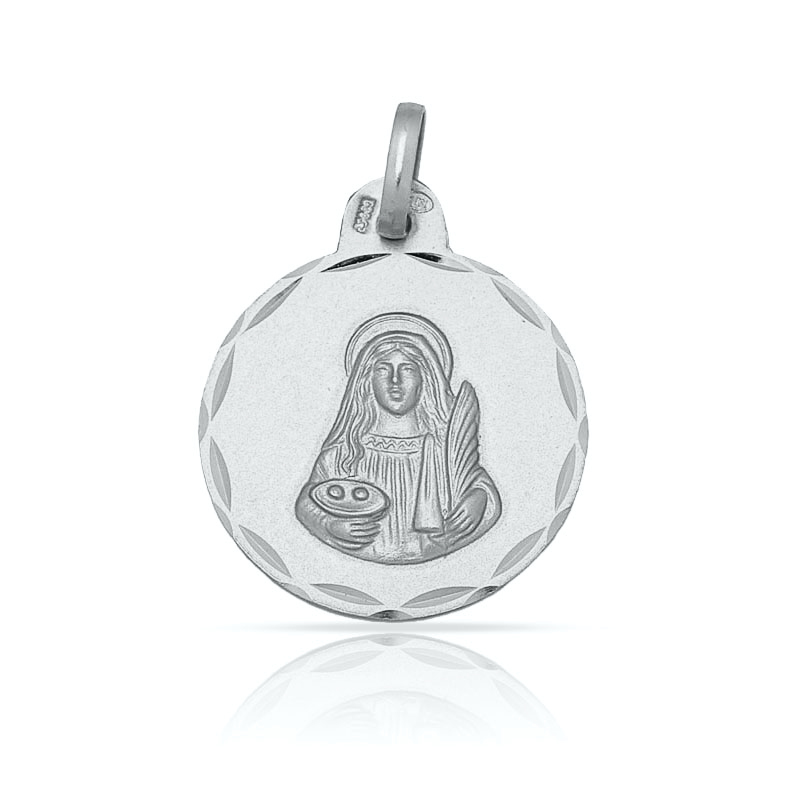 MEDALLA PLATA 925MM SANTA LUCIA - 18MM