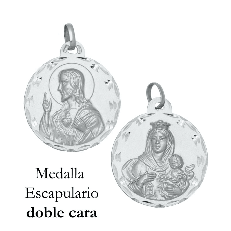 MEDALLA PLATA 925MM ESCAPULARIO - 19MM