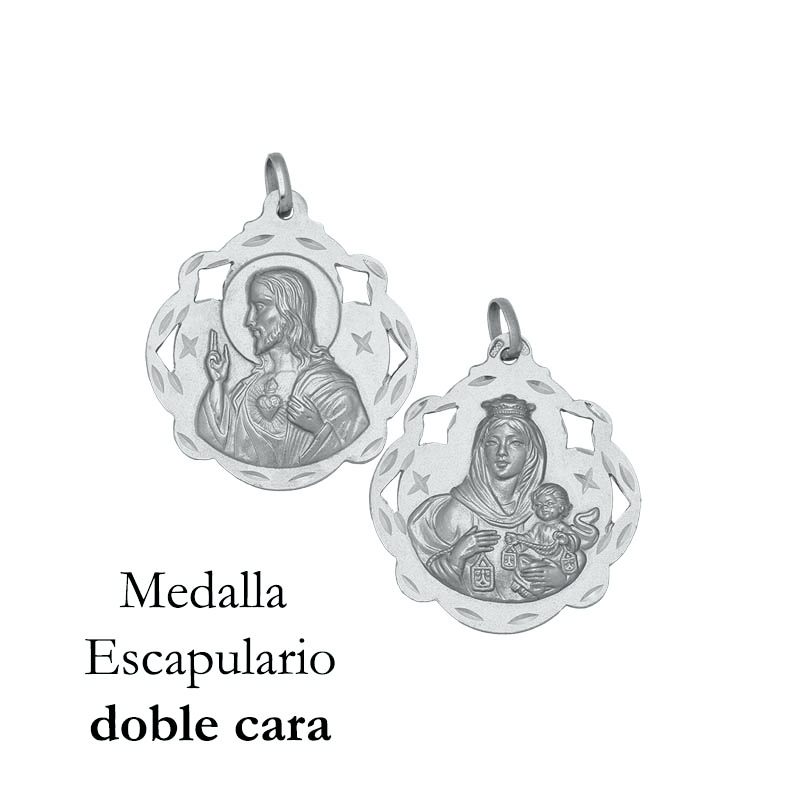 MEDALLA PLATA 925MM ESCAPULARIO - 16x20MM