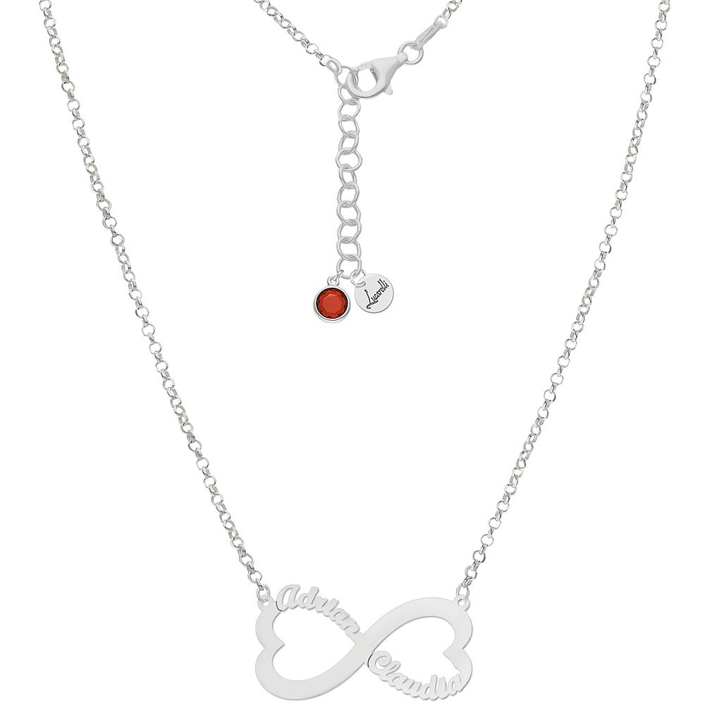 GARGANTILLA PLATA 925MM INFINITO CORAZONES