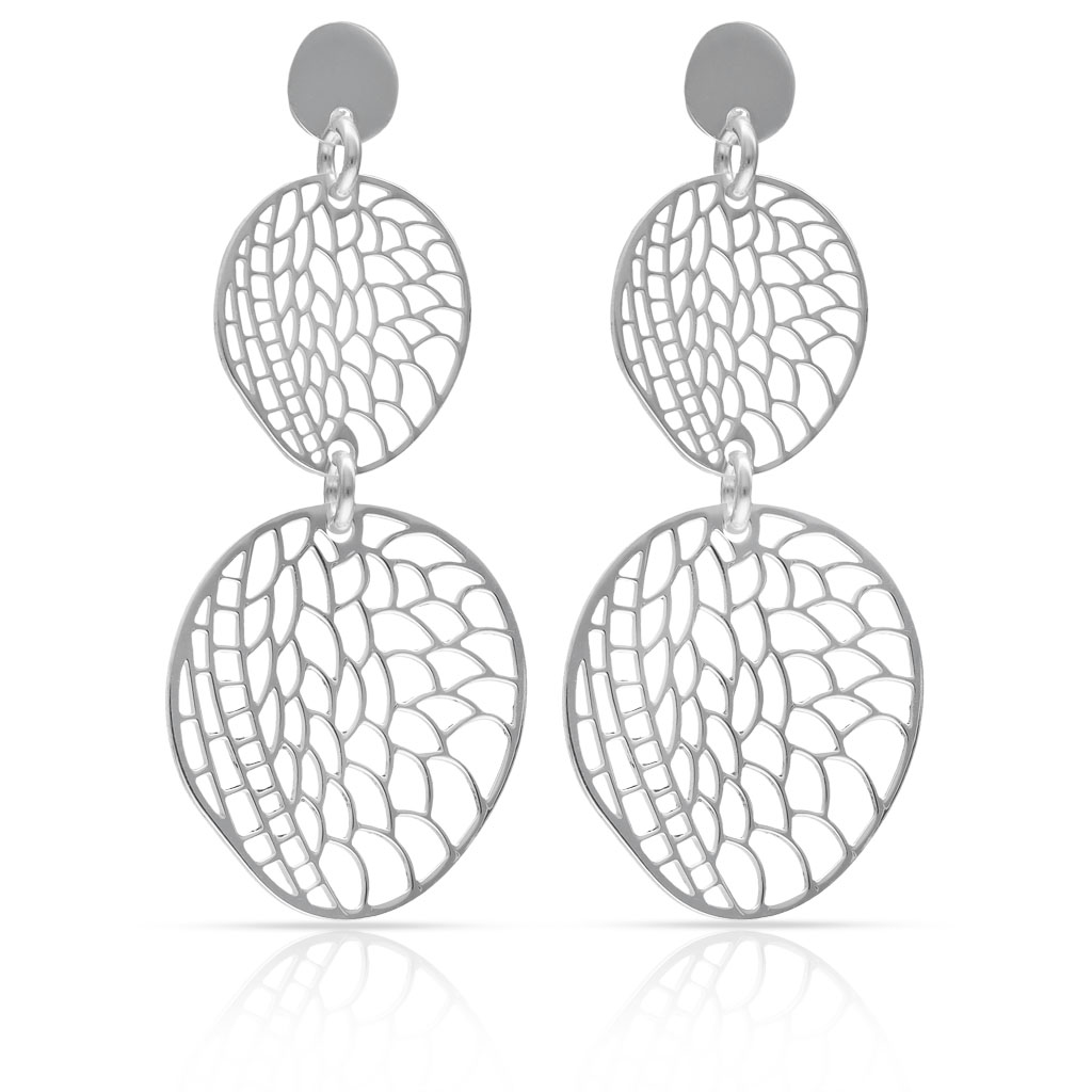 PENDIENTES PLATA 925MM OVAL CALADOS