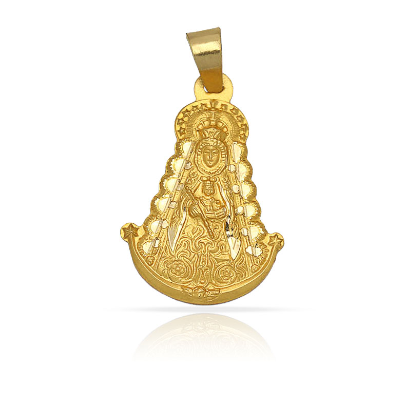 MEDALLA PLATA CHAPADA EN ORO V. DEL ROCIO - 26x37MM