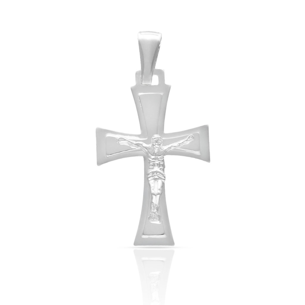CRUZ PLATA 925MM CON CRISTO - 17x28MM