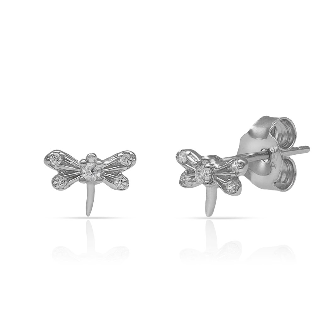 PENDIENTES PLATA 925MM LIBELULA CIRCONITAS - 7x4MM